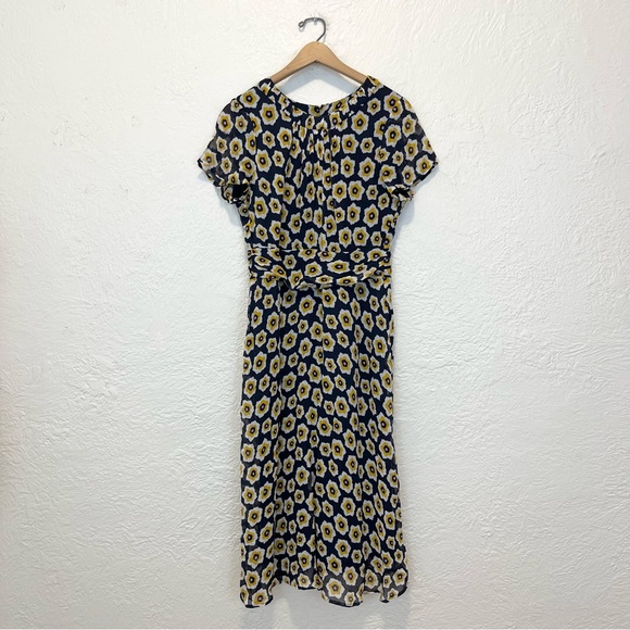 Boden Navy and Yellow Floral Midi Dress - Picture 6 of 13